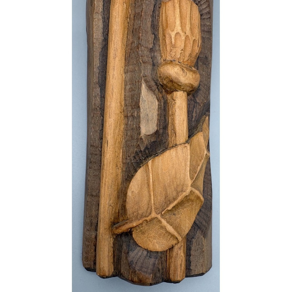 Vintage Hand Carved Wood Flowers 3 Piece Set Hanging Wall Art Made in Poland - Picture 6 of 11